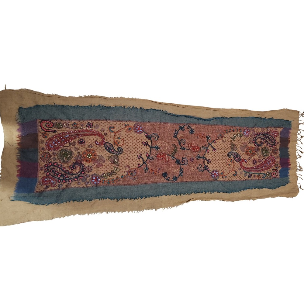 Bohemian Paisley Embroidered table‎ runner Tapestry Boho scarf